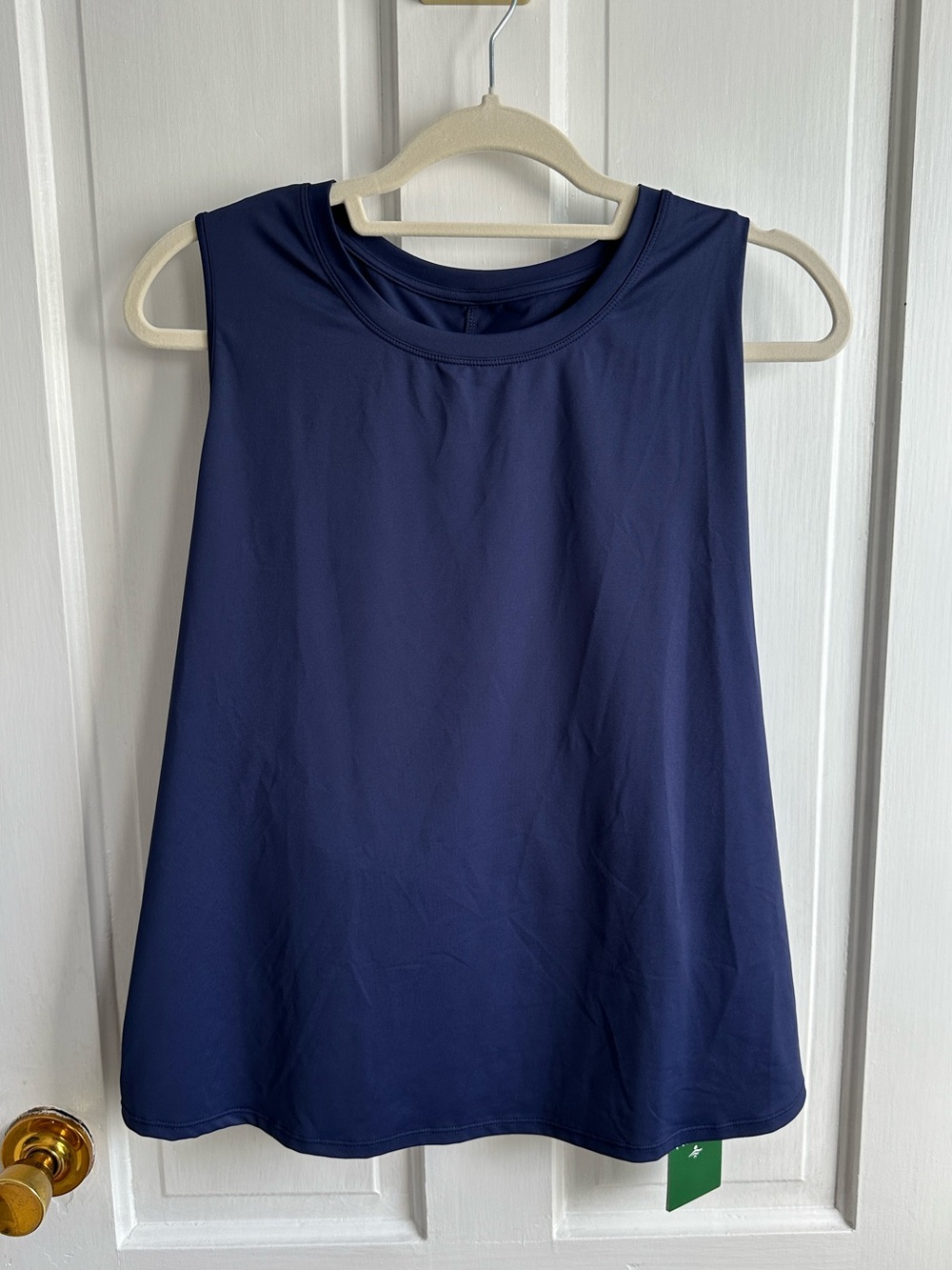 NWT Halara Cut Out Crossover Hem Solid Yoga Tank Top - Dark Blue